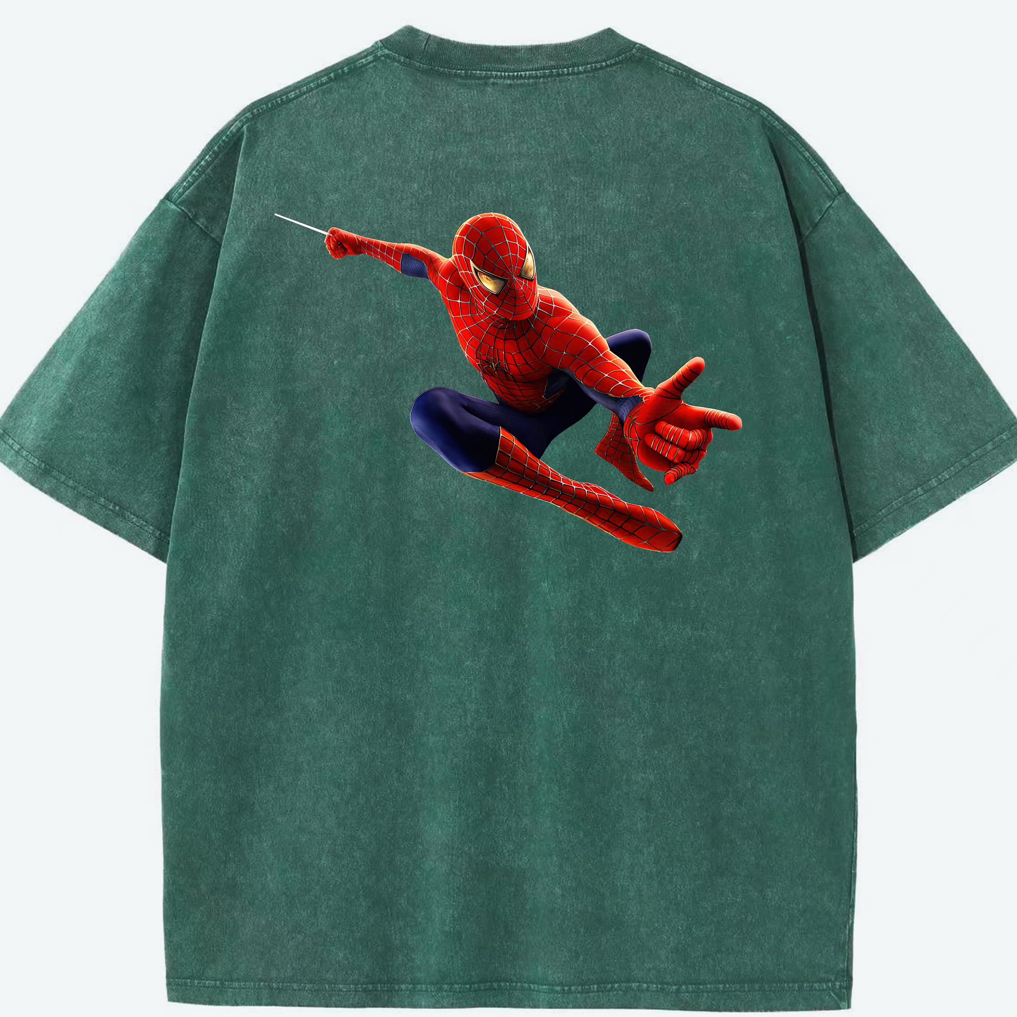 （画像用） Spider Man スパイダーマン 綿100% ヴィンテージ風 半袖Tシャツ（背面プリント）